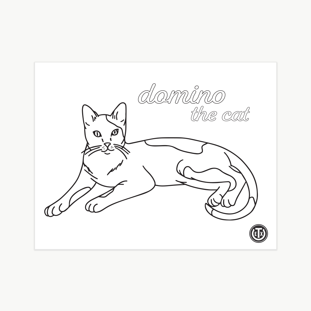 Coloring Pages - Domino the Cat
