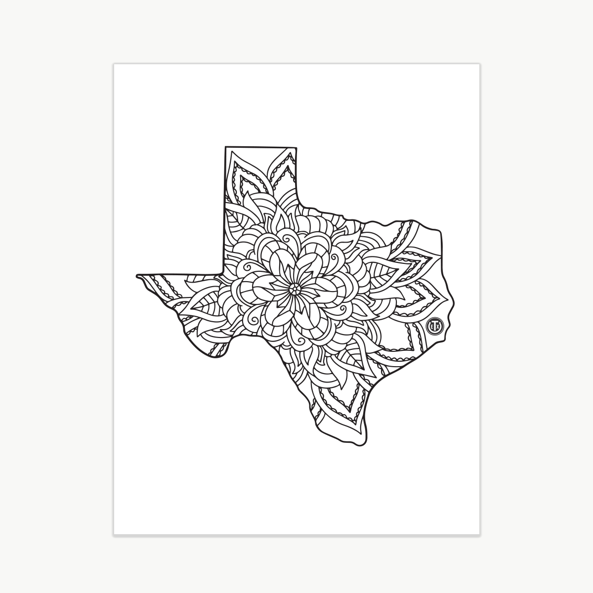 Coloring Pages - Mandala Texas