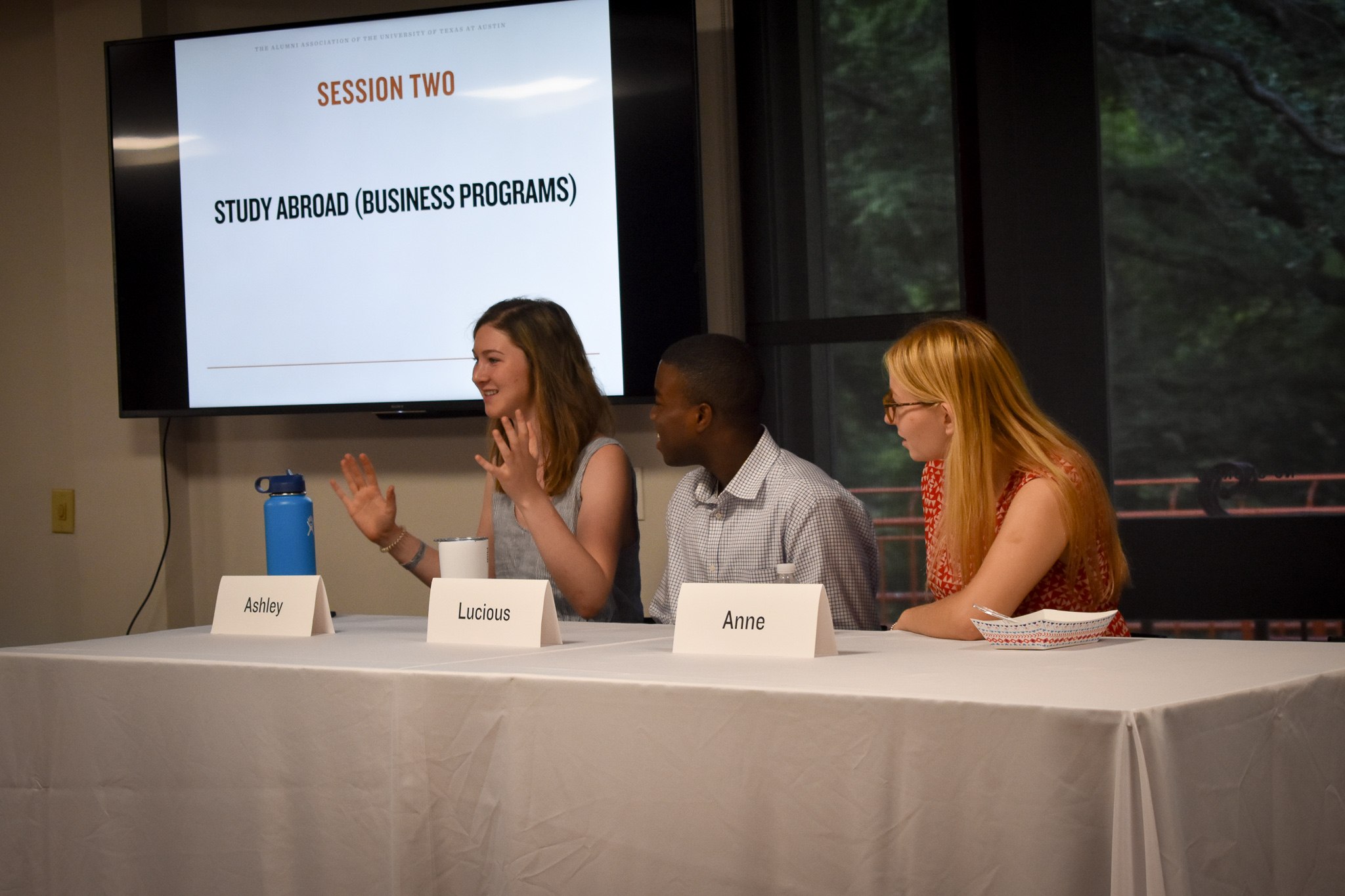 Forty Acres Scholars discuss their UT Austin experiences on a panel at the 2019 Enrichment Symposium.