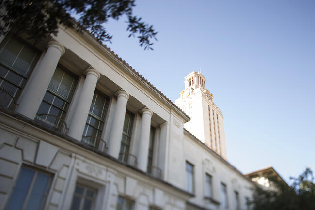 SCH+ADV UT Tower and Main Building from Front