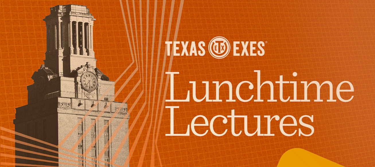 Image of tower beside text "Lunchtime Lectures"