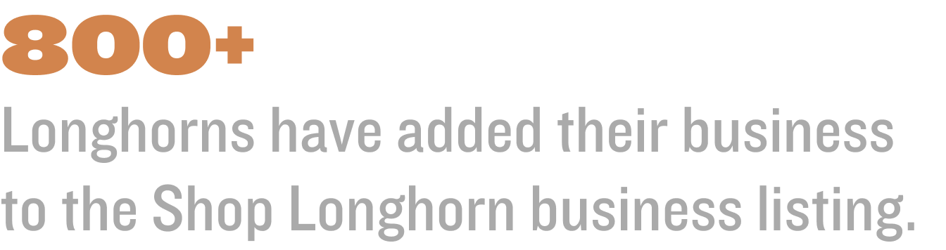 800+ Longhorns have added their business to the Shop Longhorn business listing.  