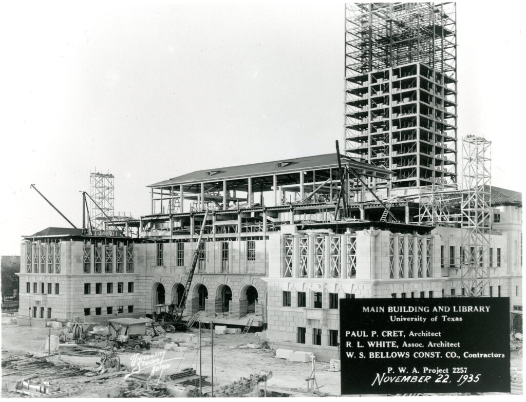UT Tower under construction
