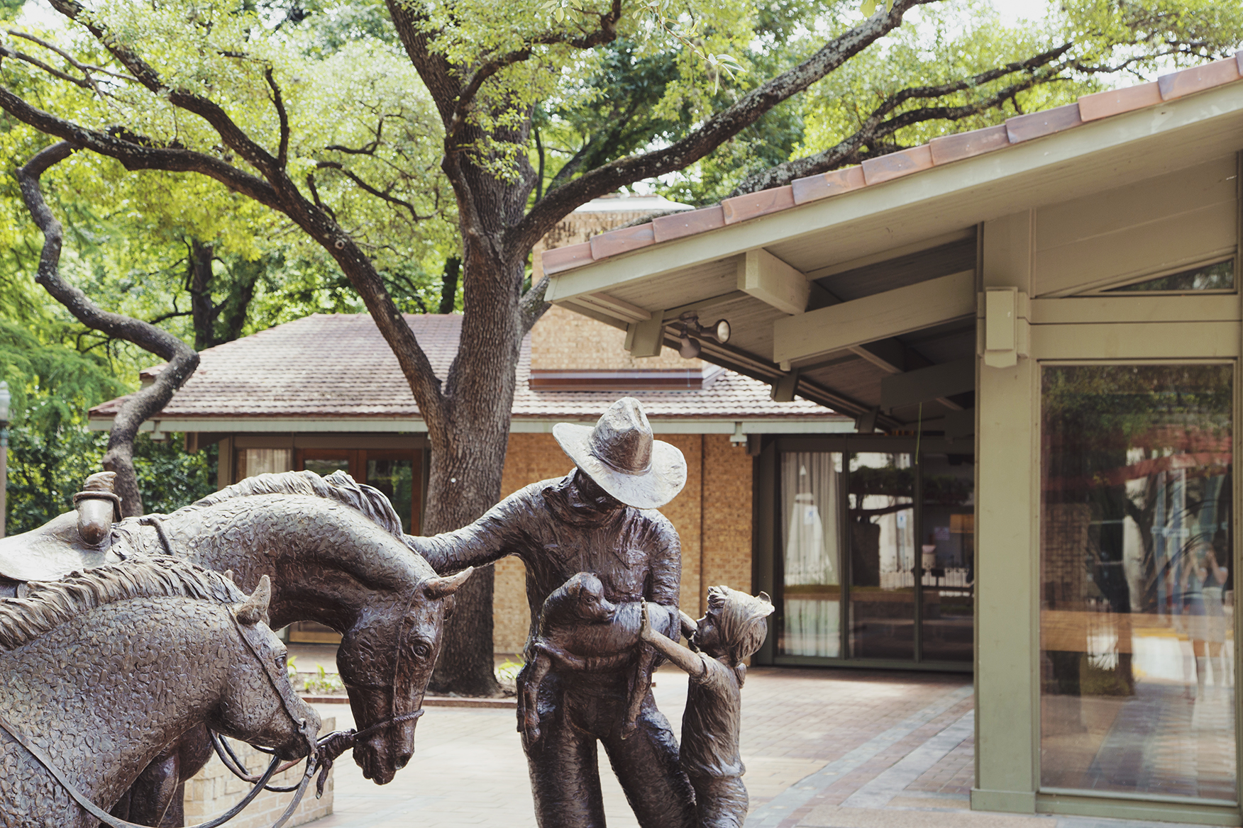 Man with horse statue