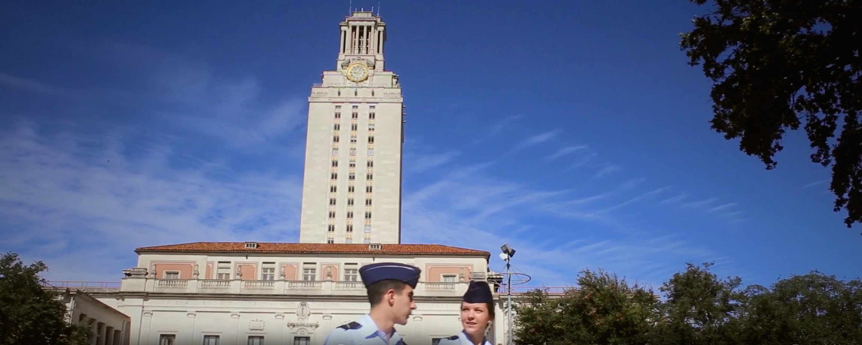 ROTC in front of UT tower