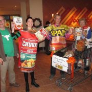 People Dressed as food at Food Drive