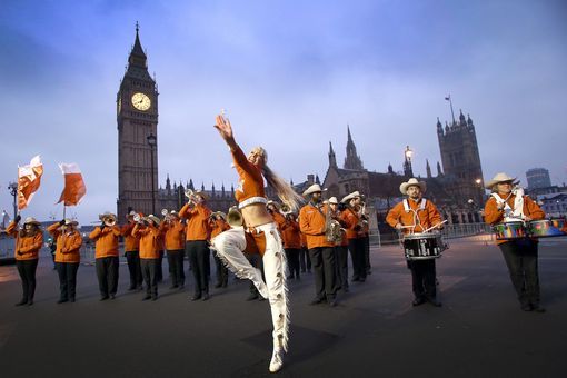New Year's Parade infront of Big Ben