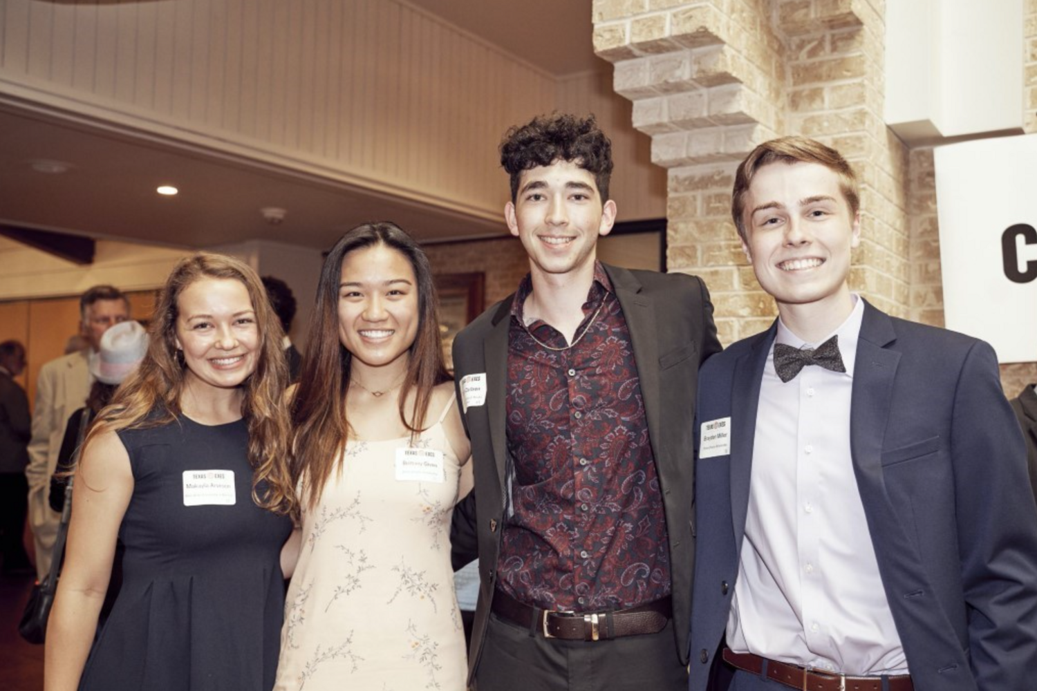 Left to right: Makayla Arveson (Mike Wells Scholarship in Nursing), Brittany Given (Dallas Chapter Scholarship), Diego Carlson (Thomas B. and Lillian B. Rhodes Scholarship), Brayden Miller (Dallas Chapter Scholarship) Left to right: Makayla Arveson (Mike Wells Scholarship in Nursing), Brittany Given (Dallas Chapter Scholarship), Diego Carlson (Thomas B. and Lillian B. Rhodes Scholarship), Brayden Miller (Dallas Chapter Scholarship)